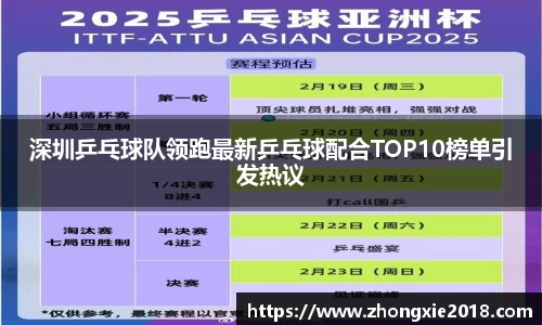 深圳乒乓球队领跑最新乒乓球配合TOP10榜单引发热议